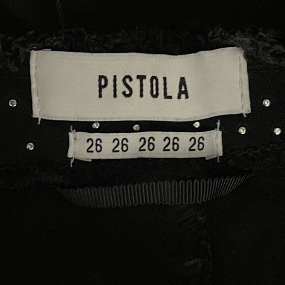 PISTOLA Y2K Beaded Fringe Black Zip Up Pencil Mini Skirt Black Women's Size 26 - Picture 3 of 7